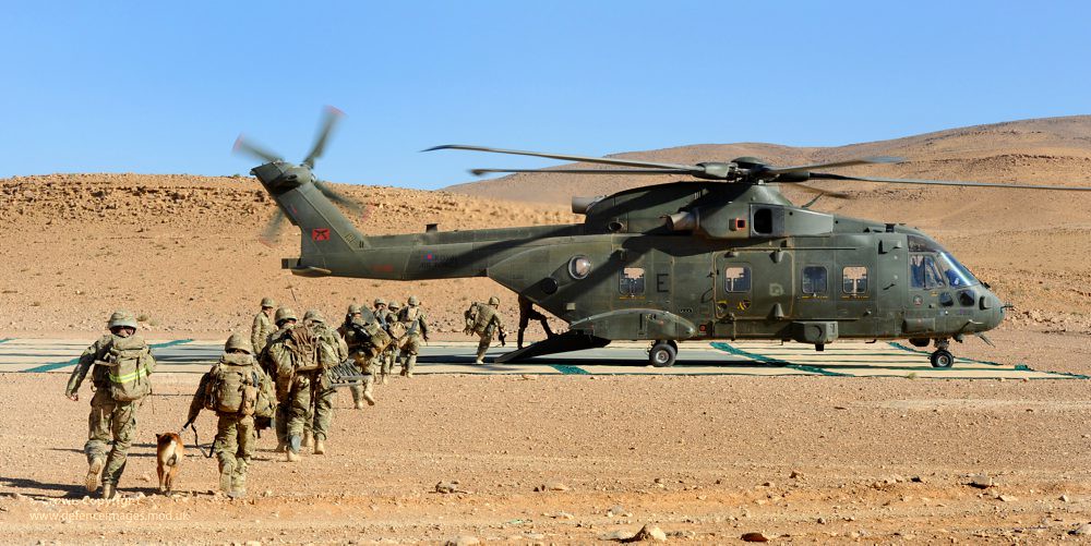 RAF Merlin Helicopters on Exercise Pashtung Vortex in Jordan